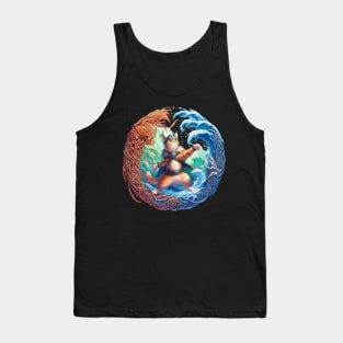 Cute Viking Cat Norse Mythology Celtic Knot Tank Top